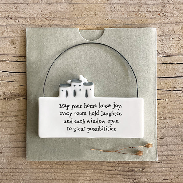 Hanging Porcelain Scenes - May your home know joy