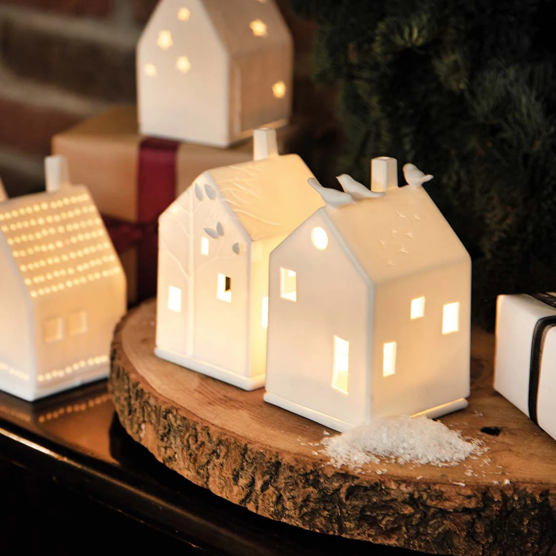 Porcelain Tealight Houses - Tree House