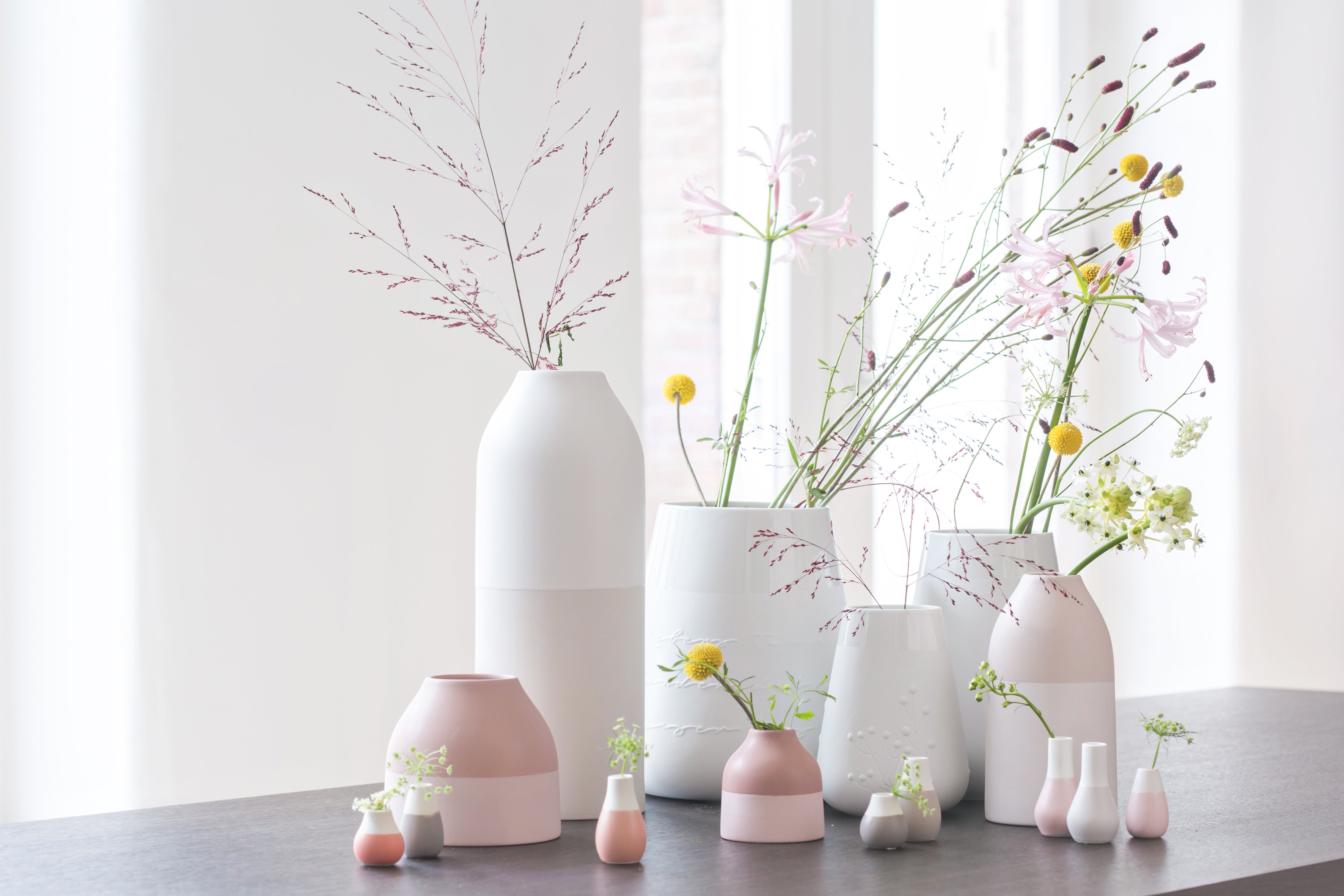 Mini Set Of Pink Vases